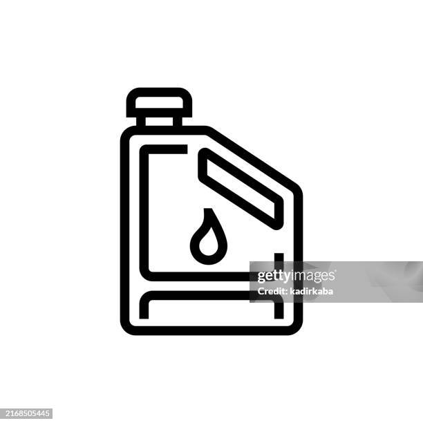 symbol für die gaskanister-linie. tragbarer benzinkanister. - brennbar stock-grafiken, -clipart, -cartoons und -symbole