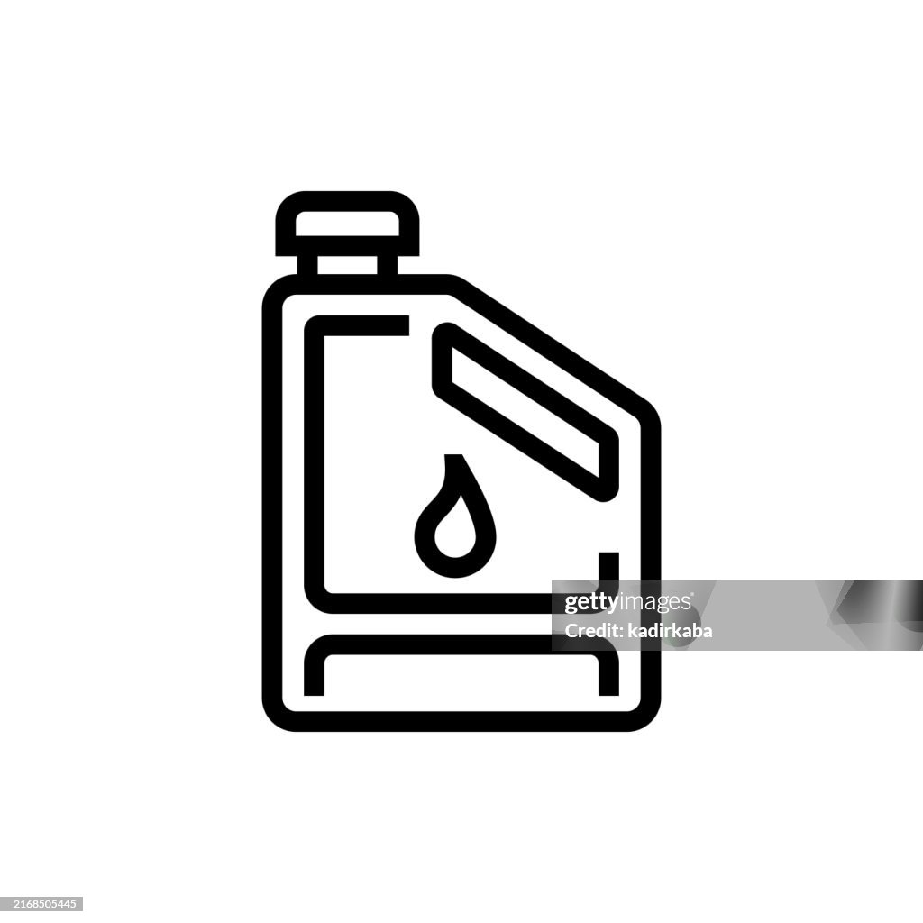 Gas can line icon. Portable gasoline can.