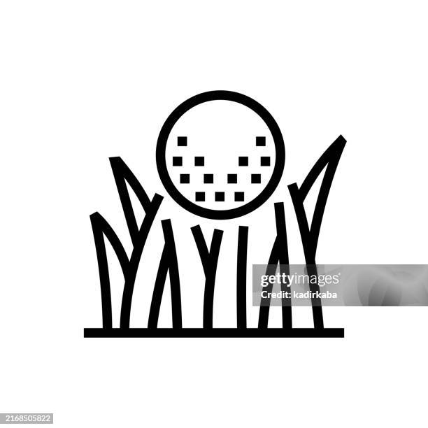 golf course line icon. - putting green stock illustrations
