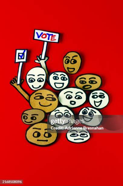 cute hand-drawn emojis - voting theme - jokes-for-votes stock pictures, royalty-free photos & images