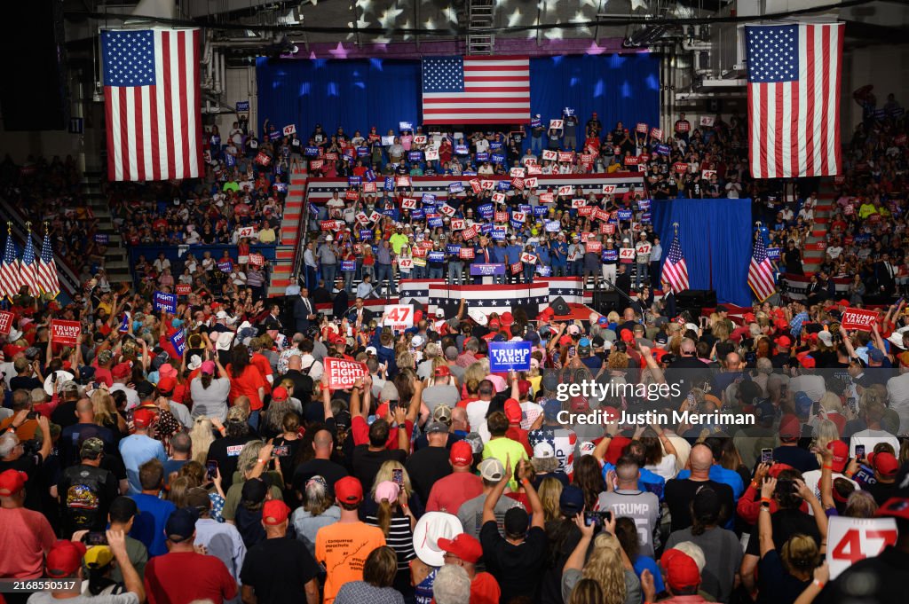 Donald Trump Holds Presidential Campaign Rally In Johnstown, Pennsylvania