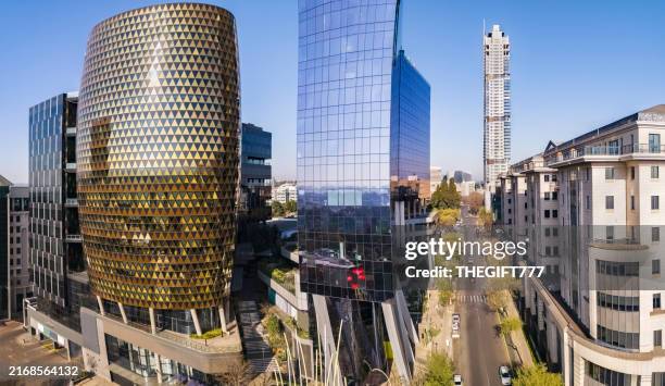 sandton city centre cityscape from above - gauteng province stock pictures, royalty-free photos & images