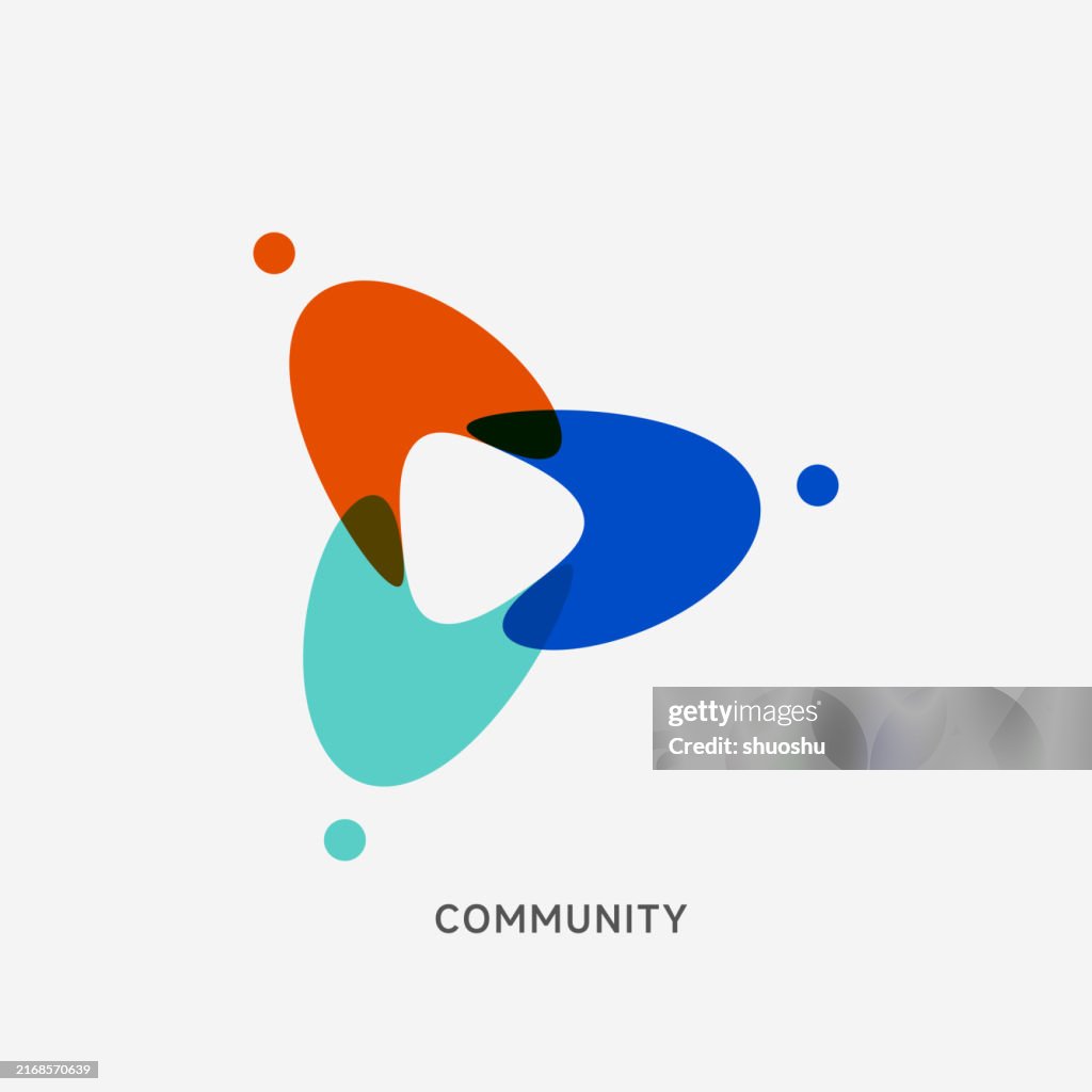 Abstract people symbol togetherness community concept icon