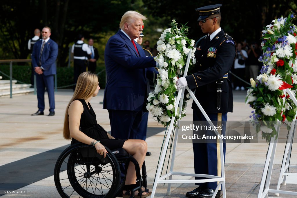 Donald Trump Attends Wreath Laying Ceremony At Arlington National Cemetery