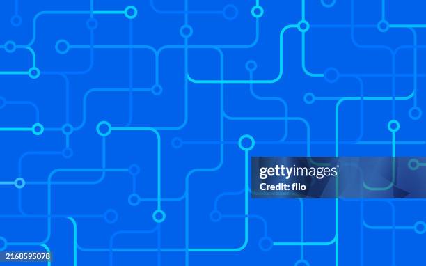 moderne technologie verbindung netzwerk künstliche intelligenz abstrakter hintergrund - computerkabel stock-grafiken, -clipart, -cartoons und -symbole