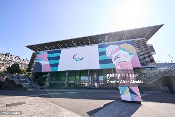 General view outside the South Paris Arena 5 ahead of Paris 2024 Summer Paralympic Games on August 26, 2024 in Paris, France.