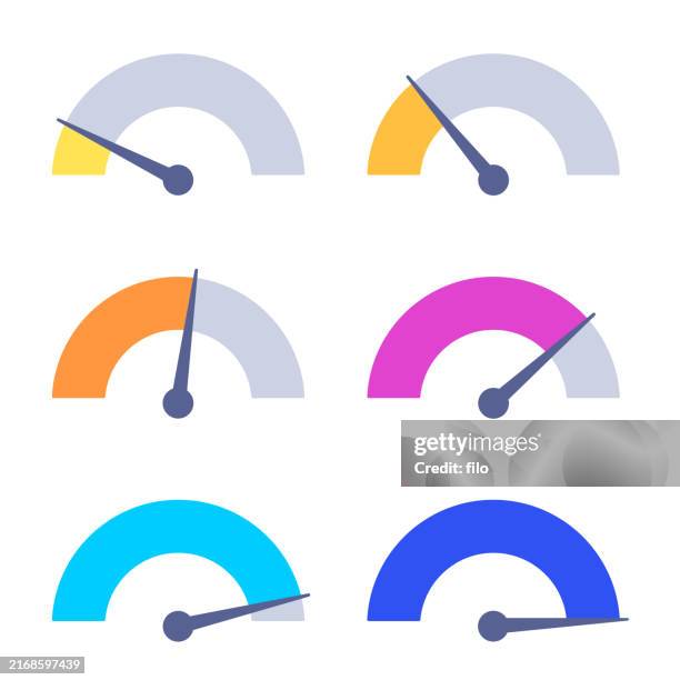 ilustrações de stock, clip art, desenhos animados e ícones de modern gauge meter design elements - cartão de resultados