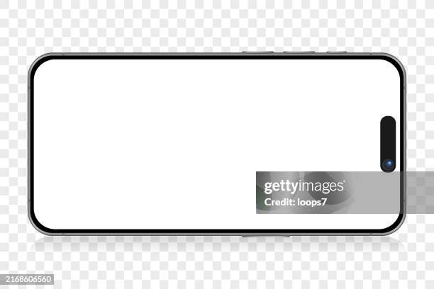 modern smartphone on transparent background. eps 10 - iphone vector model object stock illustrations
