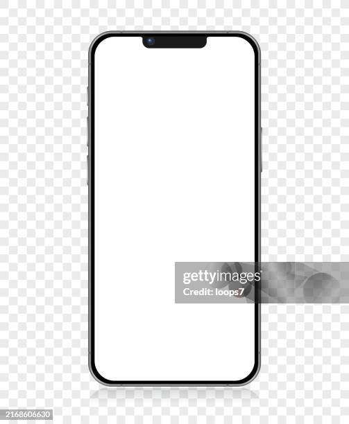 modern smartphone on transparent background. eps 10 - iphone vector model object stock illustrations