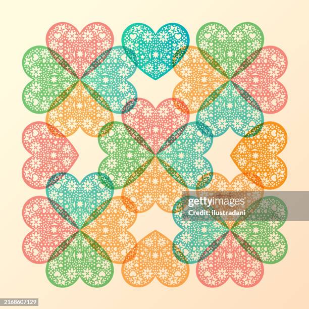 heart clover pattern - clover pattern stock illustrations