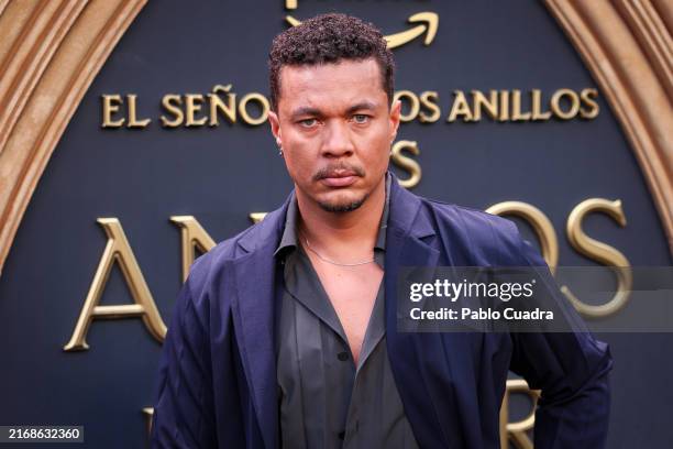 Ismael Cruz Córdova attends "El Señor De Los Anillos: Los Anillos de Poder" premiere at Callao Cinema on August 26, 2024 in Madrid, Spain.