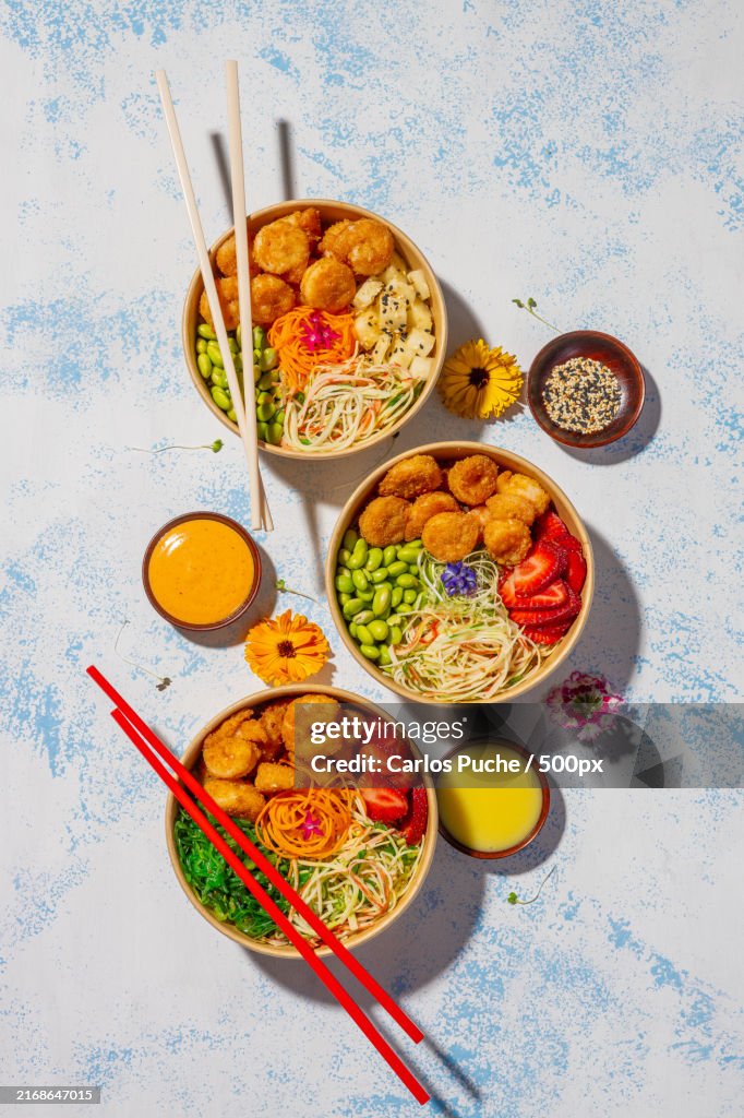High angle view of food on table