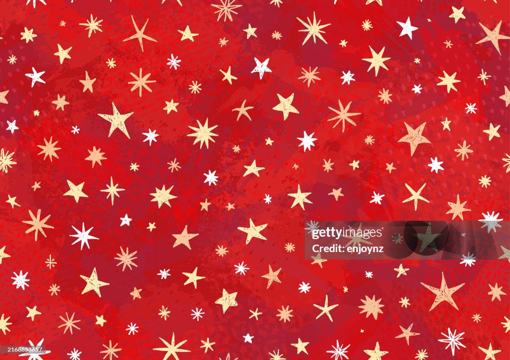 Red Star Fun Fun Seamless Gold Stars On Red Background High-Res Vector Graphic ...