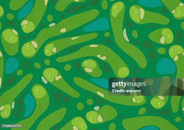 seamless golf course pattern vector illustration - golf grass texture stock illustrations