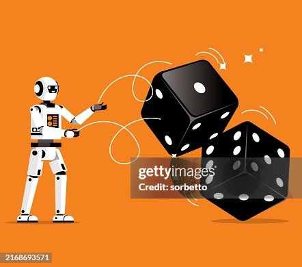 Robot throwing two dice Robot throwing two dice