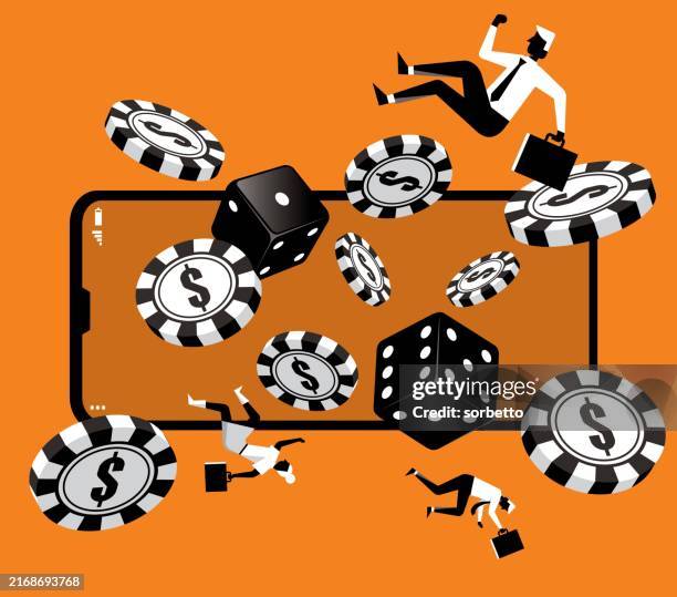 smart phone betting - roulette stock illustrations