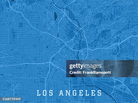 Los Ángeles CA City Vector Mapa de Carretera Azul Horizontal Los Ángeles CA City Vector Mapa de Carretera Azul Horizontal