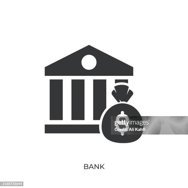 bank glyph solid icon. solid icon that can be applied anywhere, simple, pixel perfect and modern style - volatility icon stock illustrations
