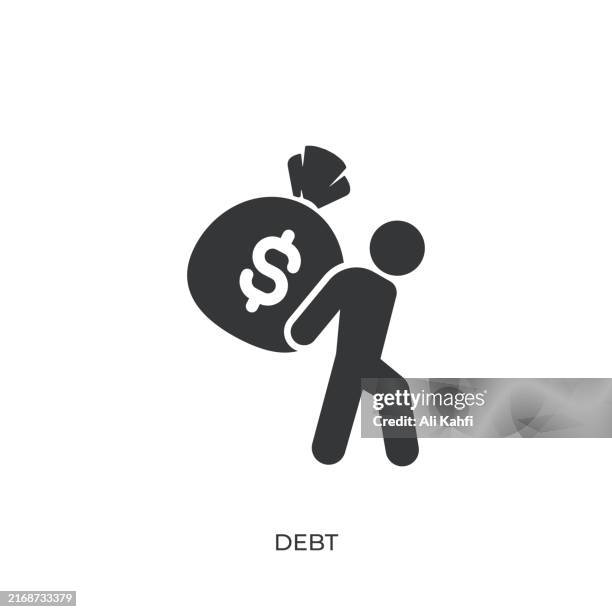 debt glyph solid icon. solid icon that can be applied anywhere, simple, pixel perfect and modern style - atm receipt stock illustrations