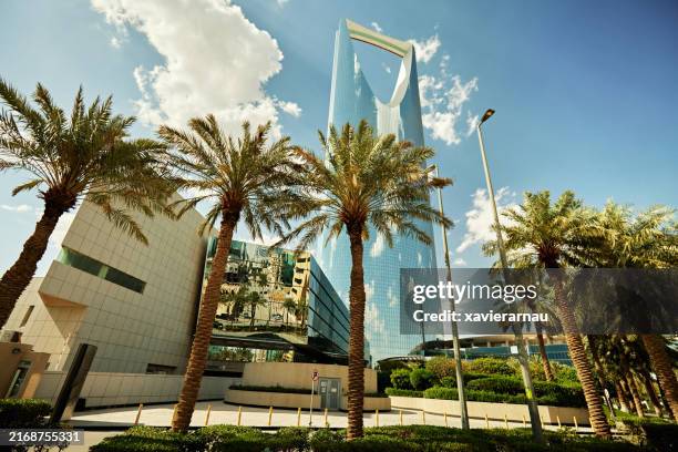 kingdom centre in al olaya district of riyadh - riyadh stock pictures, royalty-free photos & images