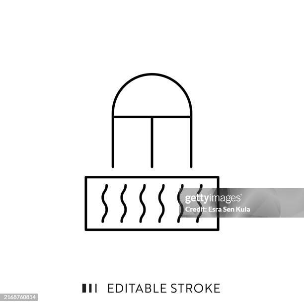 balcony line icon design with editable stroke. - property developer stock illustrations