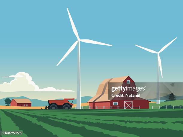 farm - farm landscape stock illustrations
