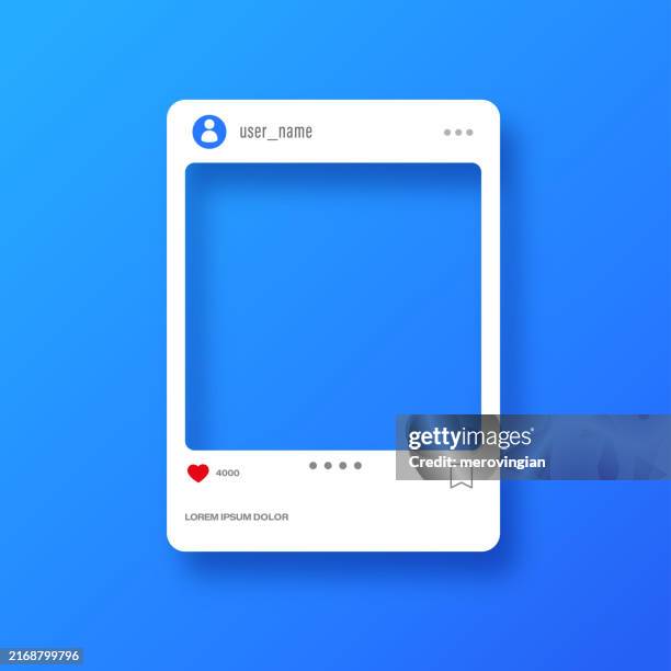 photo frame for social media designs. post template framework. insert your picture - myspace stock illustrations