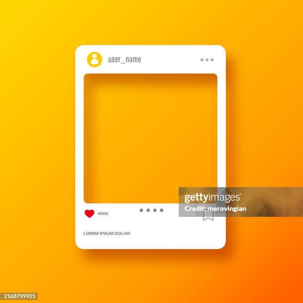 photo frame for social media designs. post template framework. insert your picture - mail stock illustrations