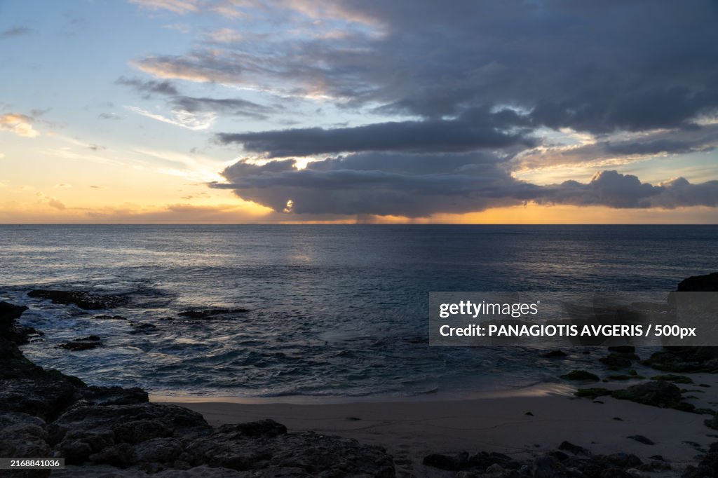 Scenic view of sea against sky during sunset,Hawaii,United States,USA
