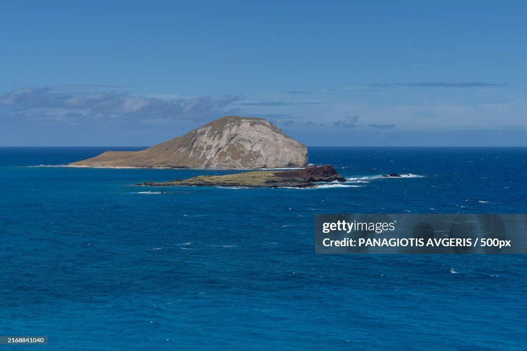 Scenic view of sea against blue sky,Hawaii,United States,USA