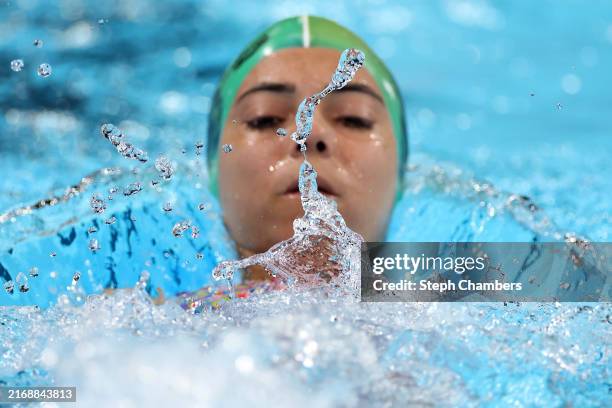 Sevilay Ozturk of Team Turkey trains for Para Swimming ahead of the Paris 2024 Summer Paralympic Games at Paris La Defense Arena on August 27, 2024...