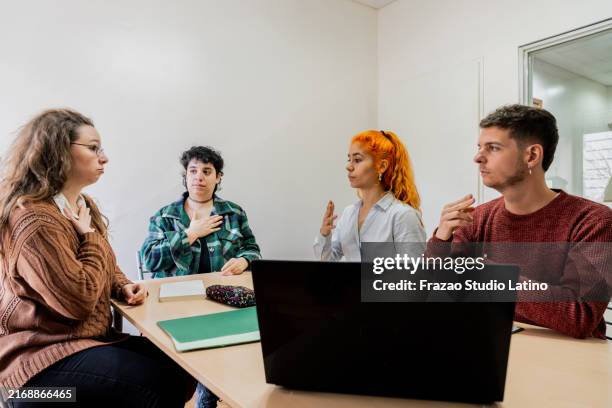 Group Sign Language 61 Classroom Sign Language Hand Signals Stock Photos, High-Res Pictures ...