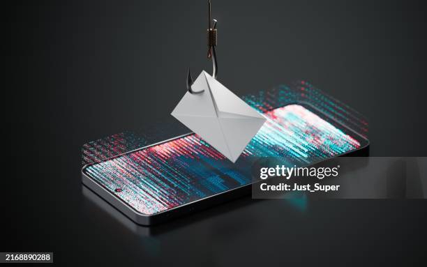 phishing cybersicherheit fingerabdruck ransomware e-mail verschlüsselte technologie, digitale informationen geschützt gesichert - phishing stock-fotos und bilder