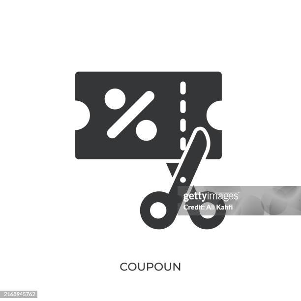 coupoun glyph solid icon. solid icon that can be applied anywhere, simple, pixel perfect and modern style - mall security stock illustrations