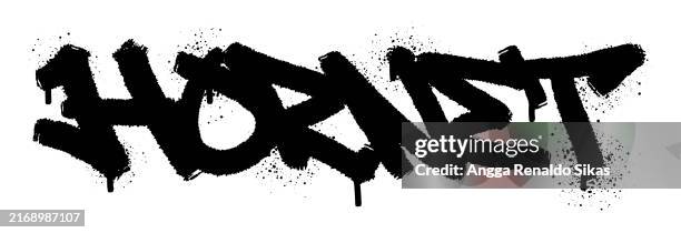 hornet word black graffiti spraypaint airbrush drawing - hornet stock illustrations