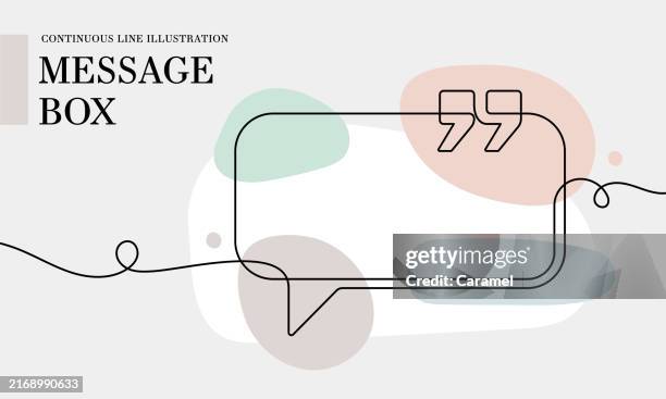 illustrazioni stock, clip art, cartoni animati e icone di tendenza di finestra di messaggio disegno a linea continua con forme a colori - fumetto creazione artistica