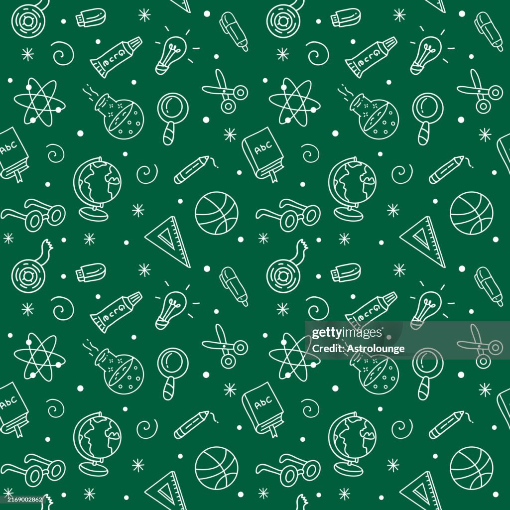 Back to school seamless pattern