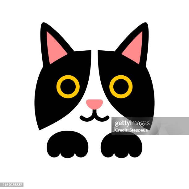 cat logo - black and white cat stock illustrations