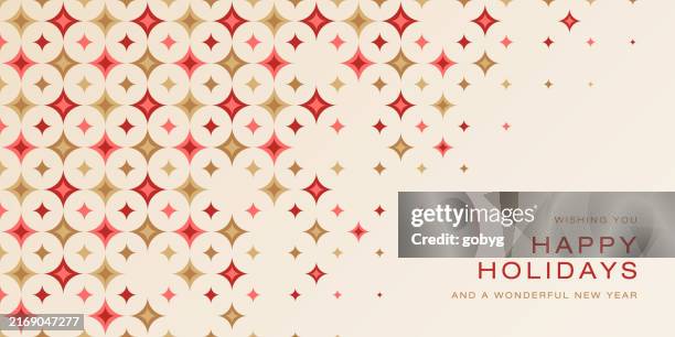 christmas holiday greeting card with stars - christmas wrapping paper background stock illustrations
