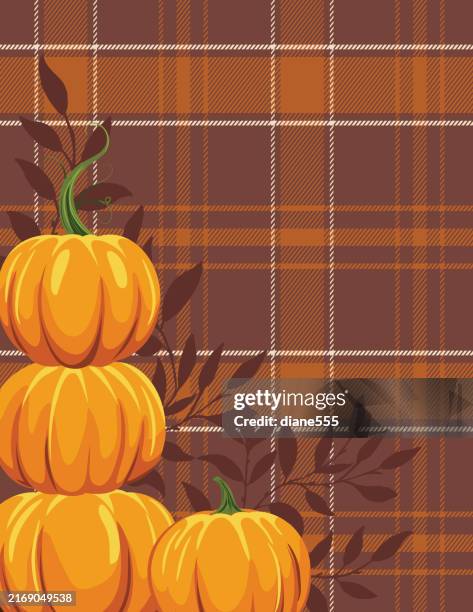 autumn harvest pumpkin template with copy space - halloween vector pattern stock illustrations