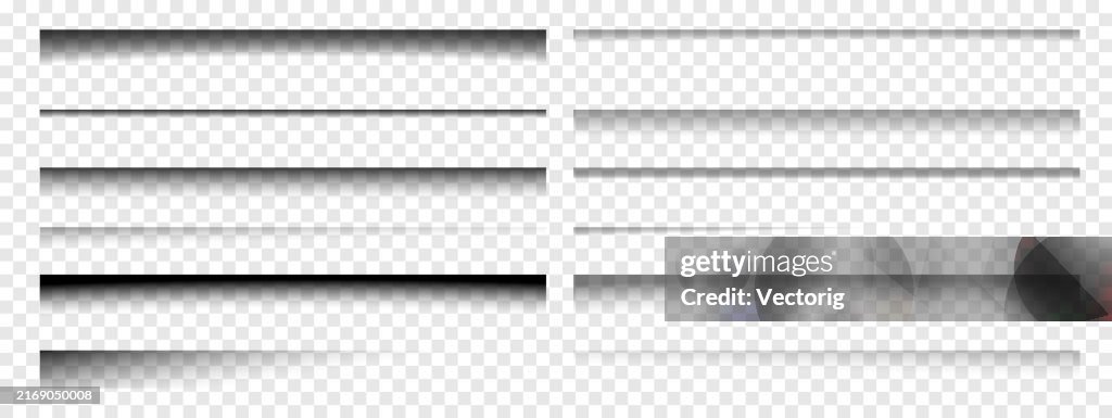 Shadow Effect Collection Realistic Horizontal Shadow Effects Collection For Design Projects High ...