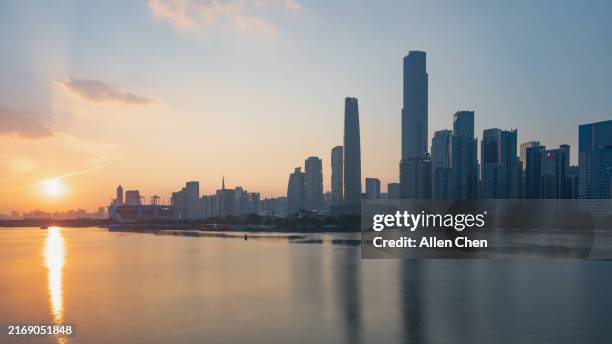 skyline of the pearl river new town, guangzhou - guangdong province stock pictures, royalty-free photos & images