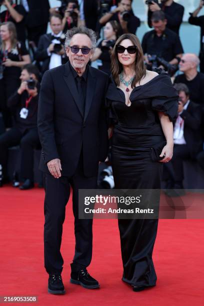 Tim Burton and Monica Bellucci attend a red carpet for "Beetlejuice Beetlejuice" during the 81st Venice International Film Festival at on August 28,...