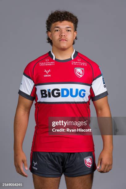 George Alexander of Gloucester Rugby poses for a portrait during the squad photocall for the 2024-2025 Gallagher Premiership Rugby season at on...