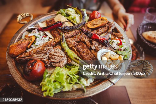 High angle view of food served on table High angle view of food served on table