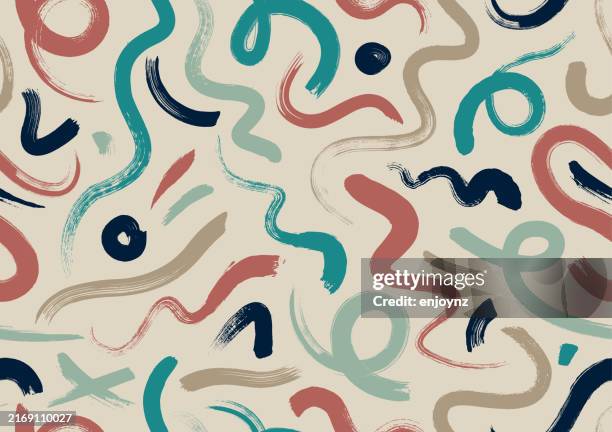 colorful seamless paint scribbles background - brown abstract background stock illustrations