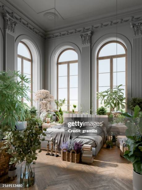 classic villa bedroom - large group of objects stock pictures, royalty-free photos & images