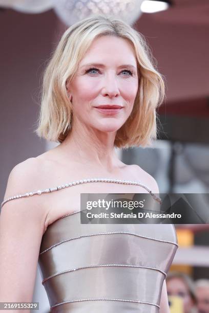 Cate Blanchett attends a red carpet for "Beetlejuice Beetlejuice" during the 81st Venice International Film Festival at on August 28, 2024 in Venice,...