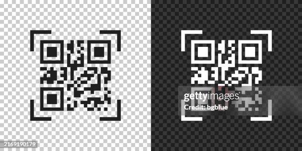 qr-code-scan. symbol für design auf leerem hintergrund - qr code stock-grafiken, -clipart, -cartoons und -symbole