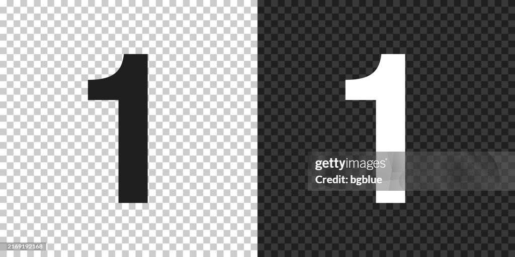 1 - Number One. Icon for design on blank background